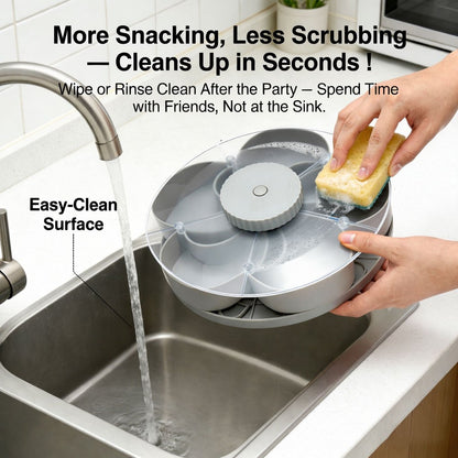 🎁🍽️ Rotating 5-Compartment Snack Tray
